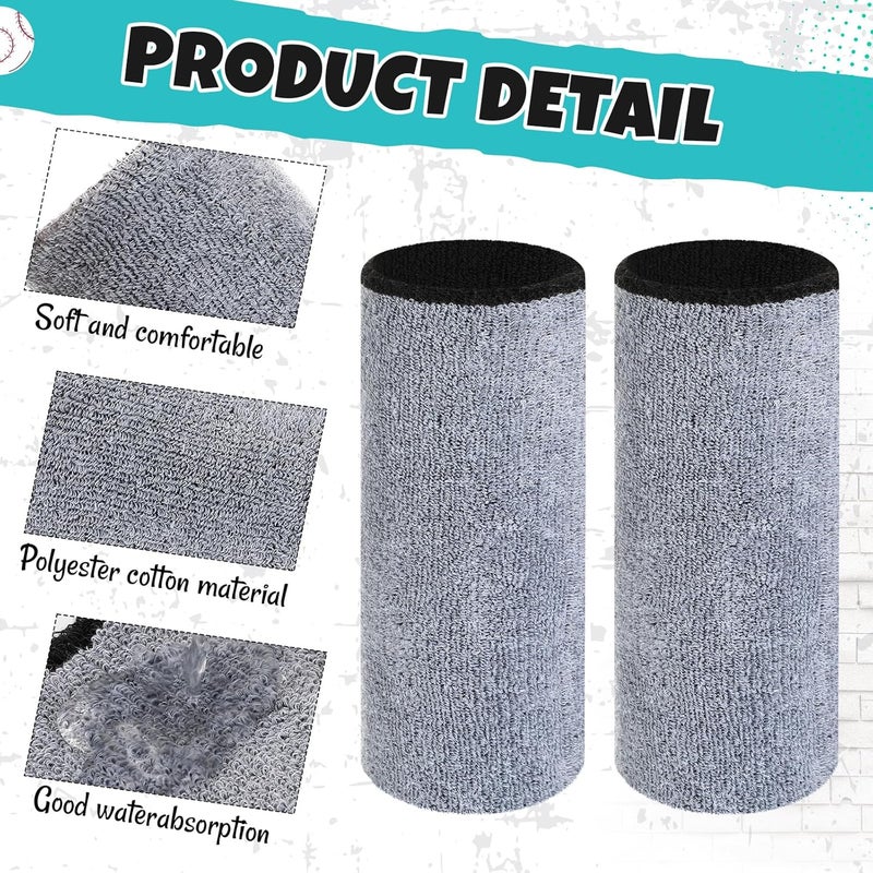 Arrowbash 4 Pcs 9'' Long Wristbands Sweatbands, Elastic Sport Wrist Bands for Sweat Men Women Football Soccer Baseball Basketball Yoga Tennis Running Outdoor Activity - Image 3